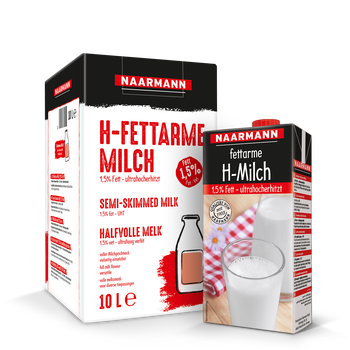 Collage H-Milch 10L und 1L 1,5% Fett