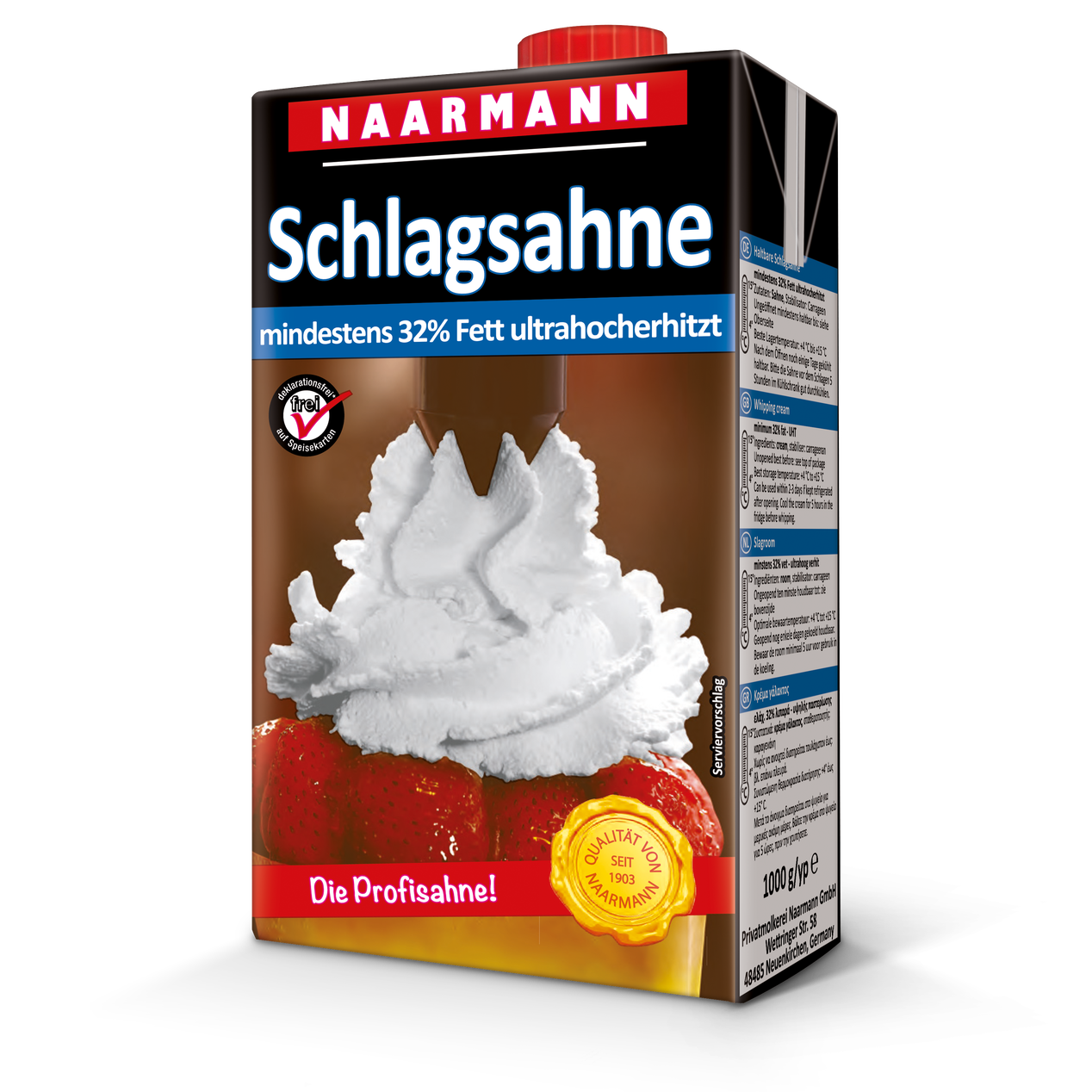 UHT whipping cream, 32% - Naarmann