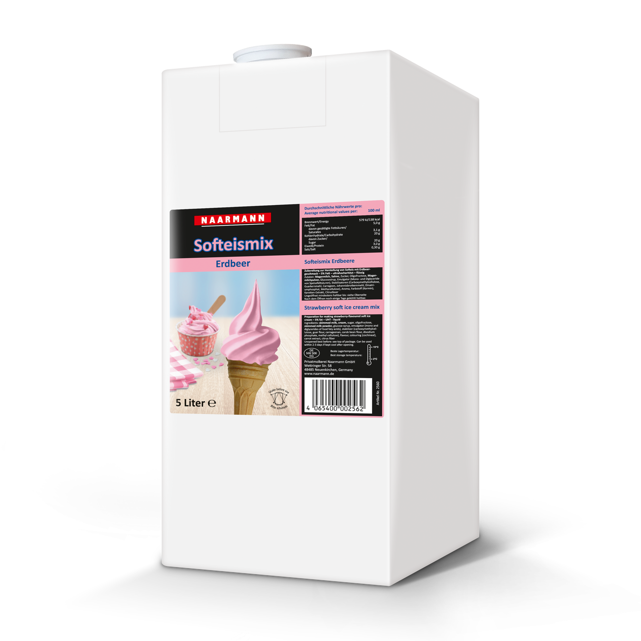 Soft-serve ice cream mix, Strawberry