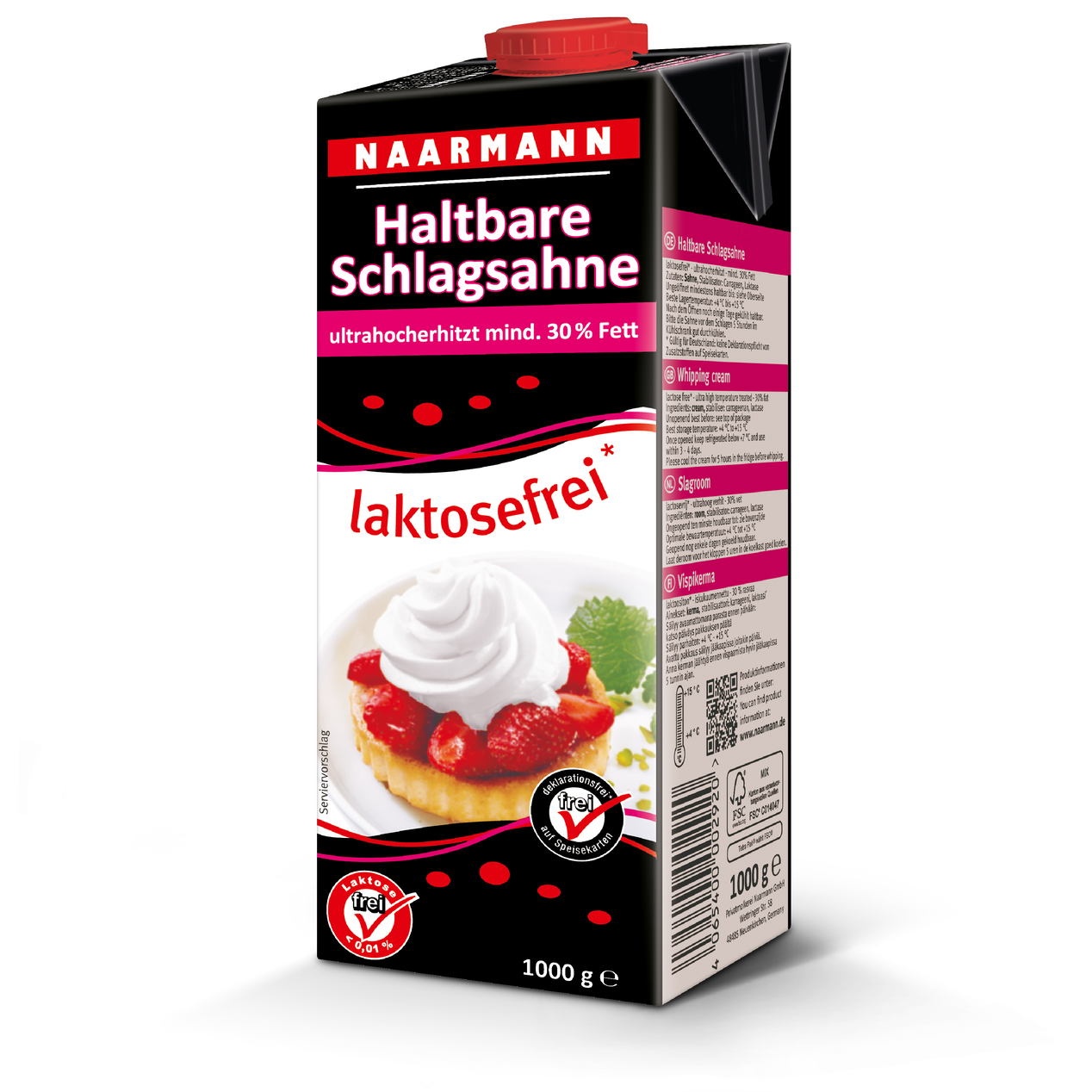 UHT whipping cream, 30%, lactose-free - Naarmann