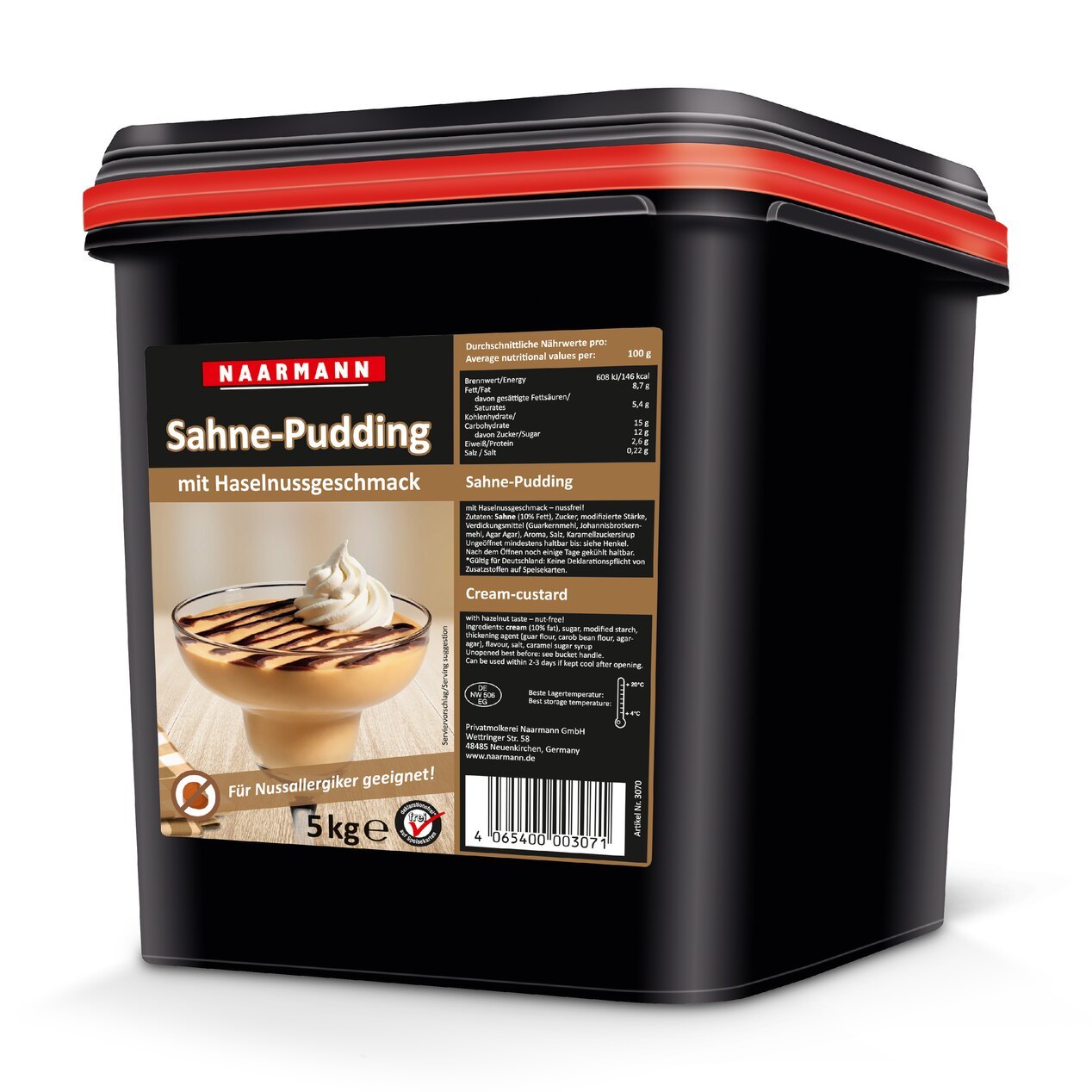 Sahne-Pudding mit Haselnussgeschmack