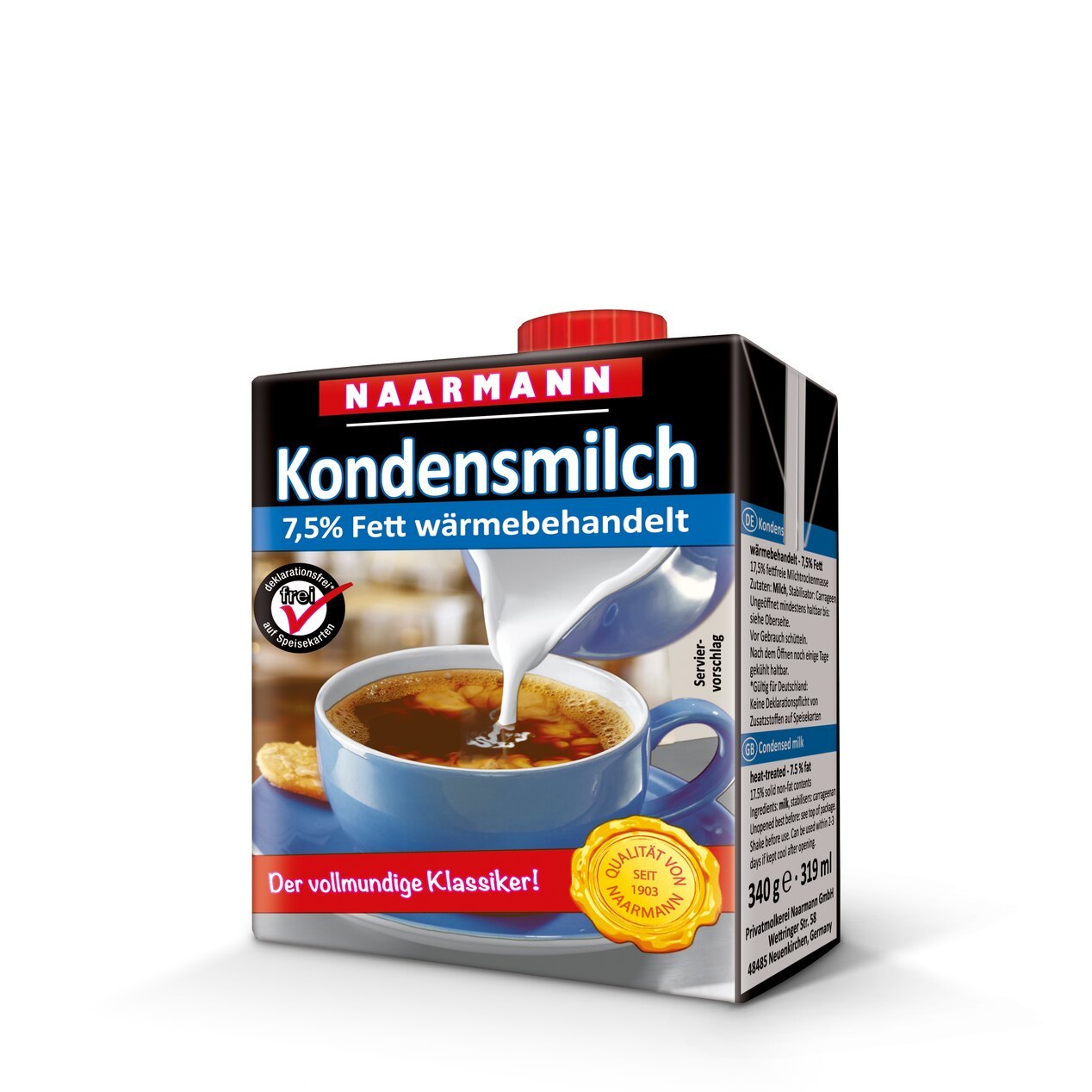 Kondensmilch 7,5% in 340ml von Naarmann