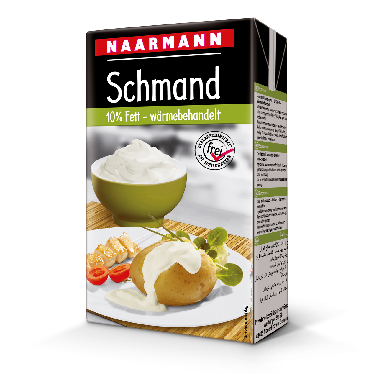 Sour cream, 10% - NAARMANN