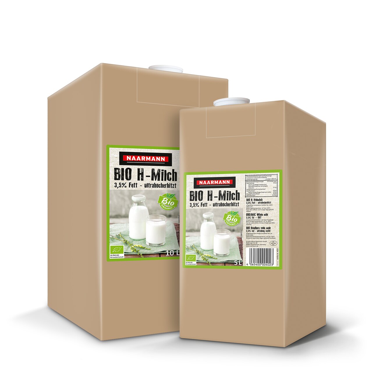 Bio H-Milch 3,5% - Gebindegrößen