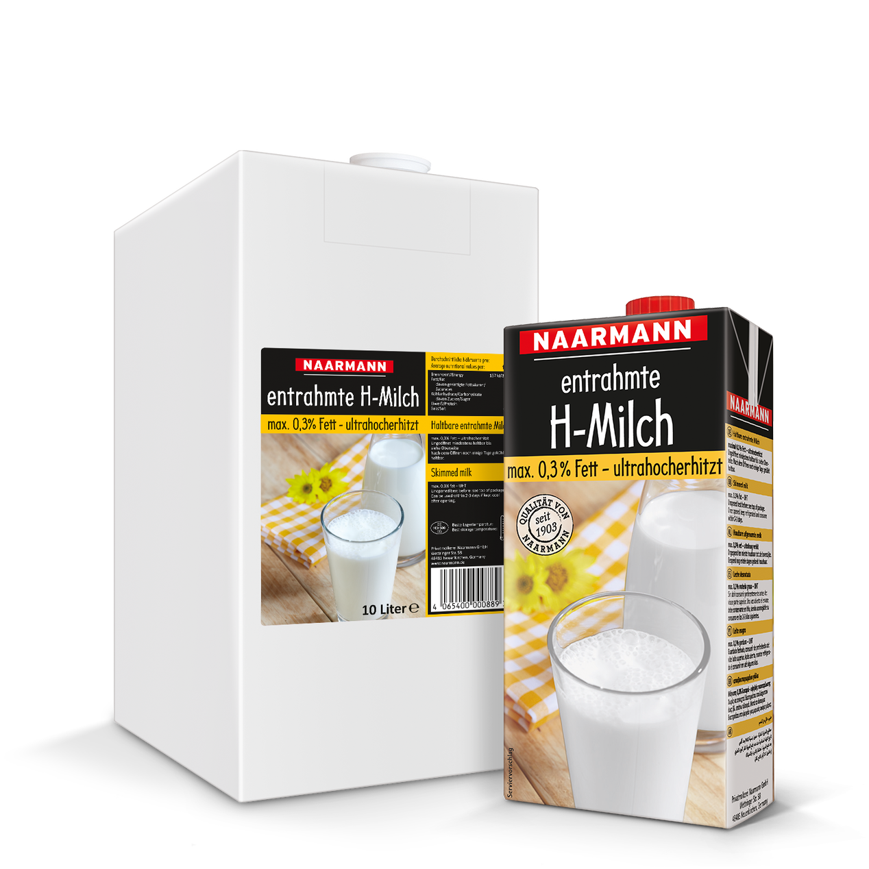 H-Milch 0,3 % - Gebindegrößen