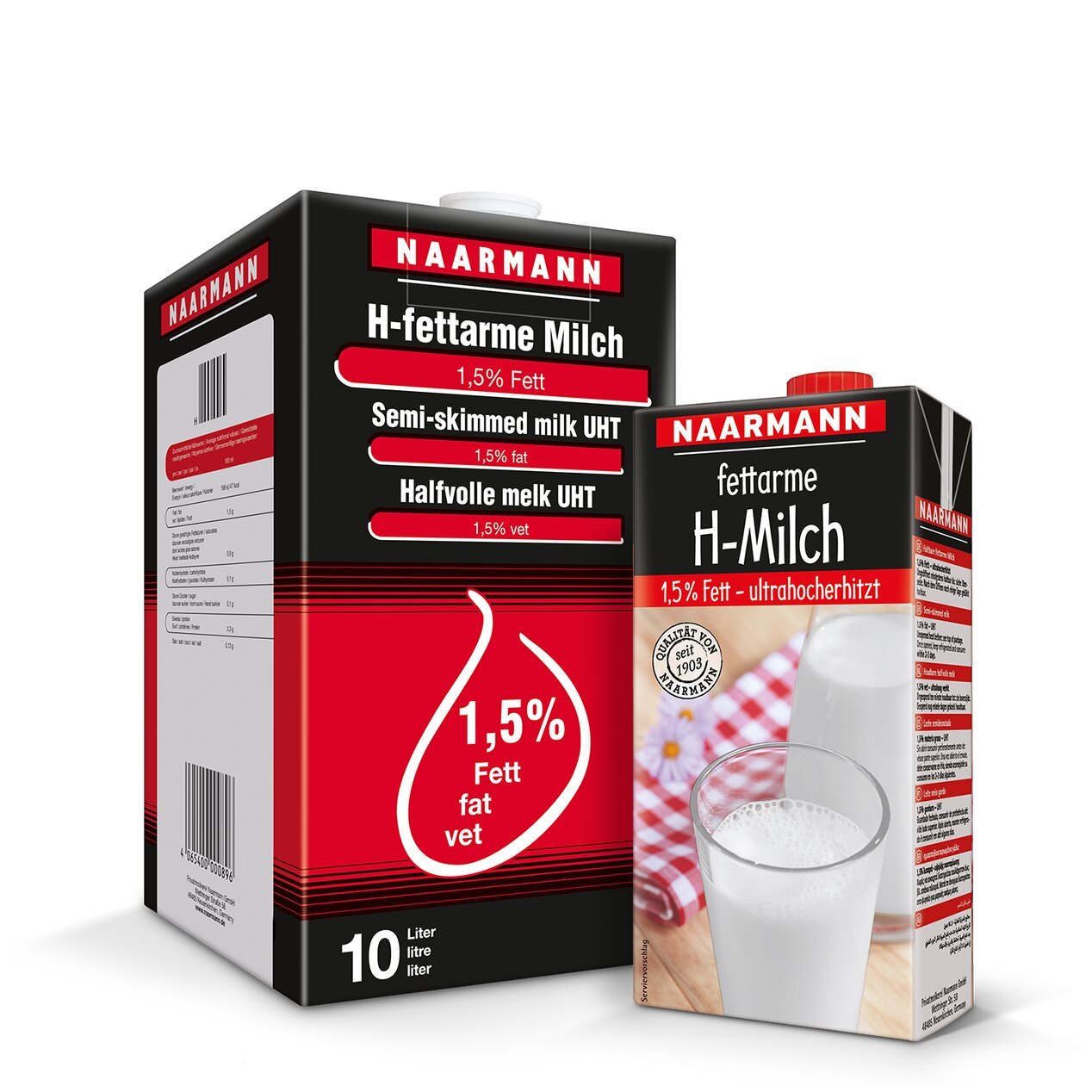 H-Milch 1,5 % - Gebindegrößen