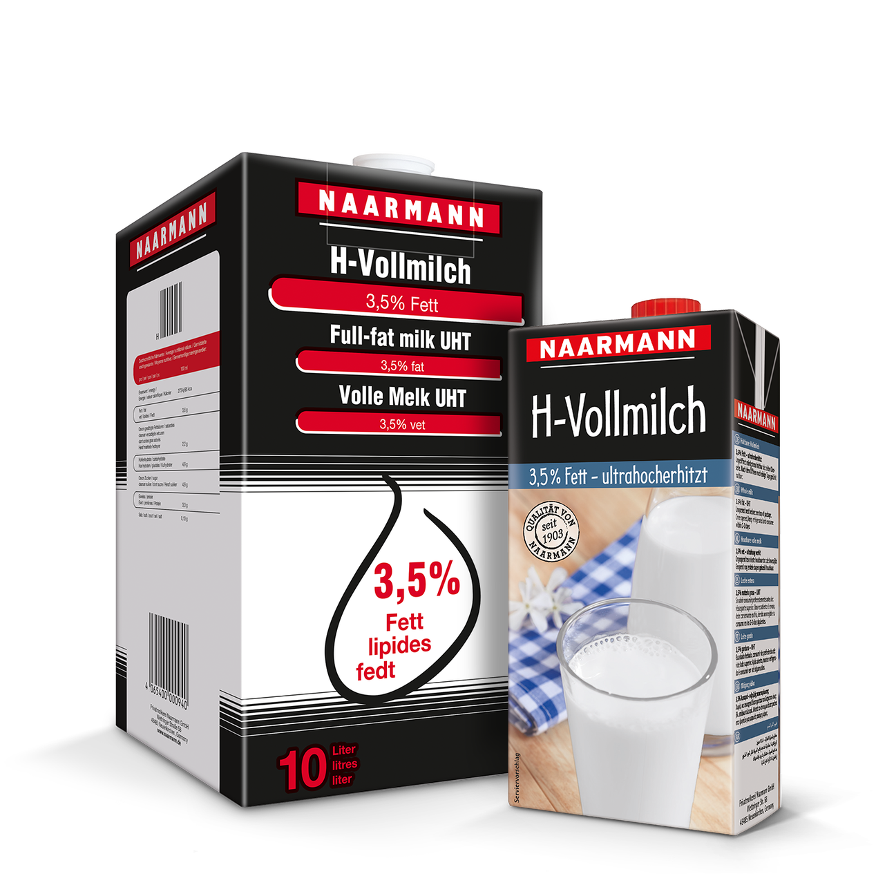 H-Milch 3,5 % - Gebindegrößen