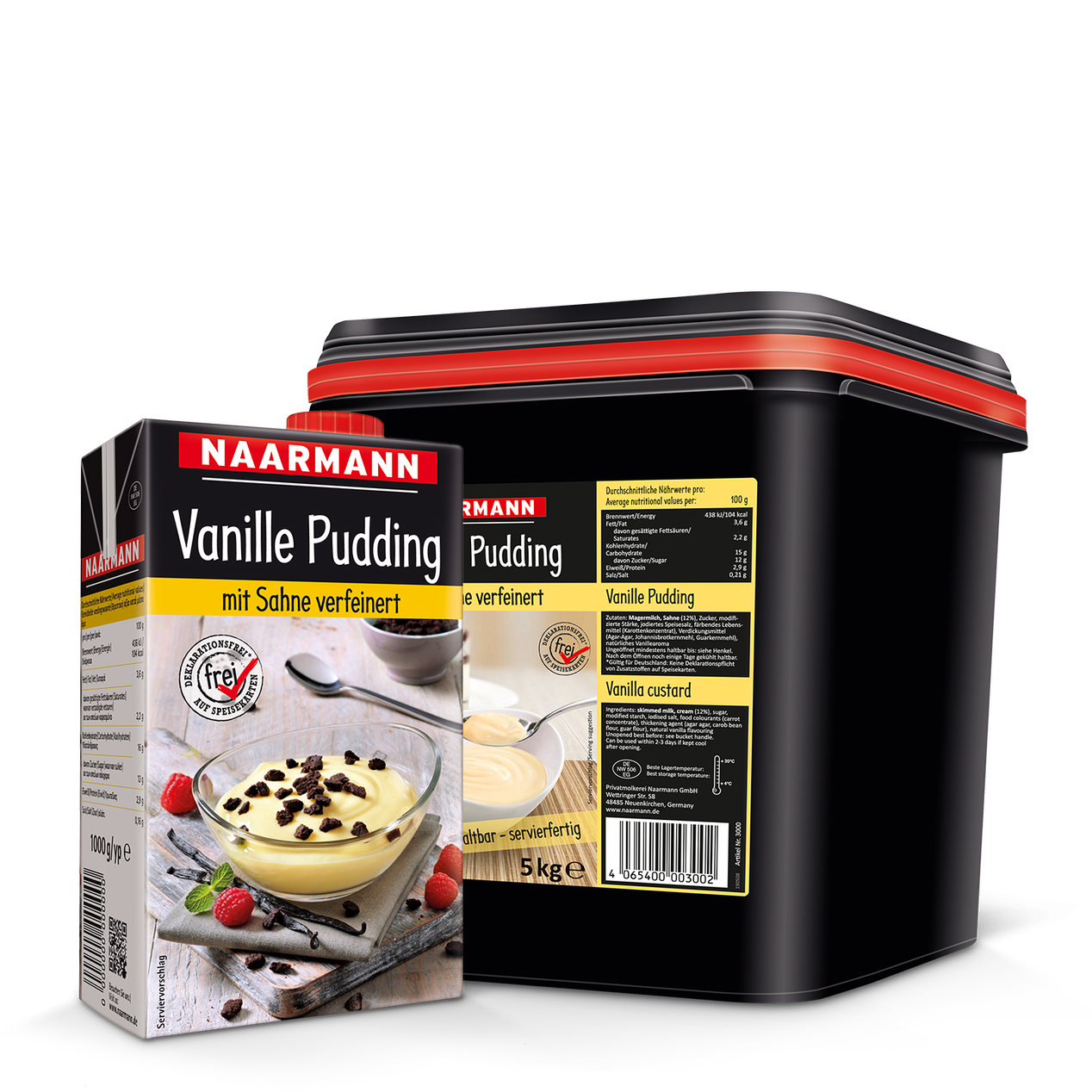 Vanille Pudding 3,5 % - Gebindegrößen Naarmann