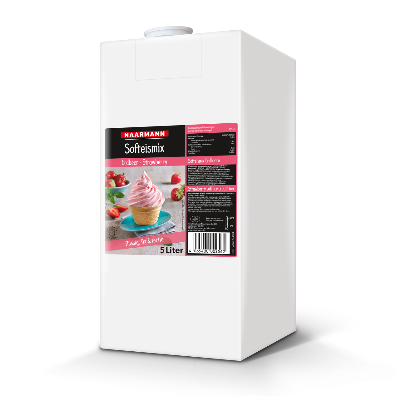 Softserve ice cream mix, Strawberry Naarmann