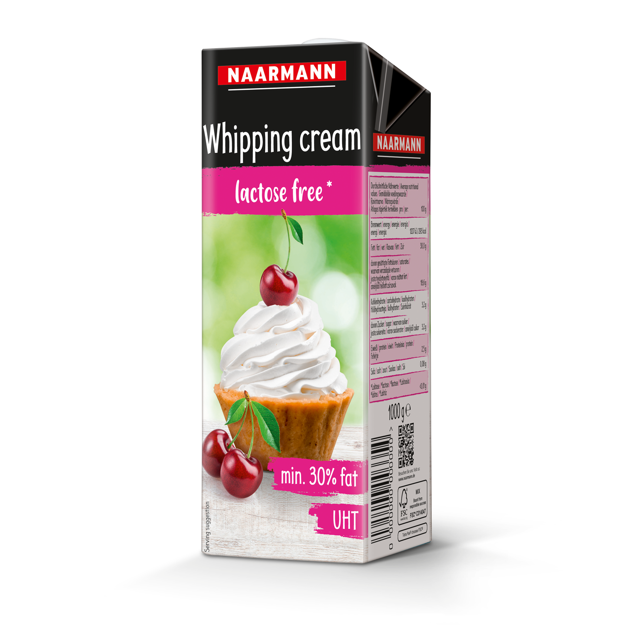 UHT whipping cream, 30%, lactose-free - Naarmann
